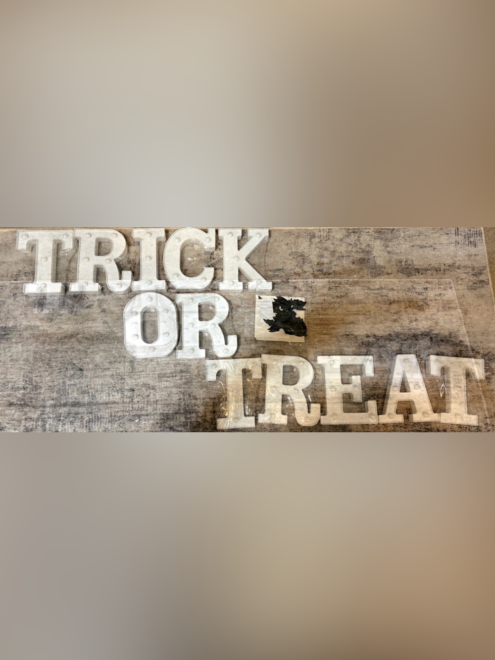 White 'TRICK OR TREAT' Light-Up Wall Letter Set - Unbranded